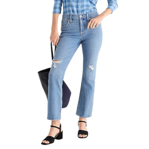 J. Crew 9'' Demi-Boot Crop Jean in Rocky Shore Wash Size 30 NEW - Picture 1 of 15